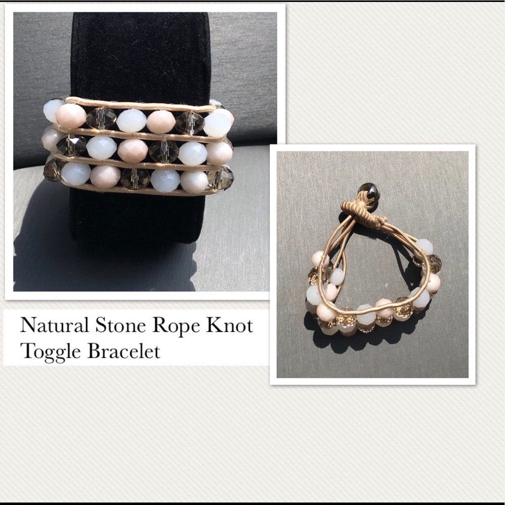 Natural Stone Rope Knot Toggle Bracelet